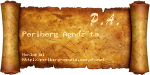 Perlberg Agnéta névjegykártya